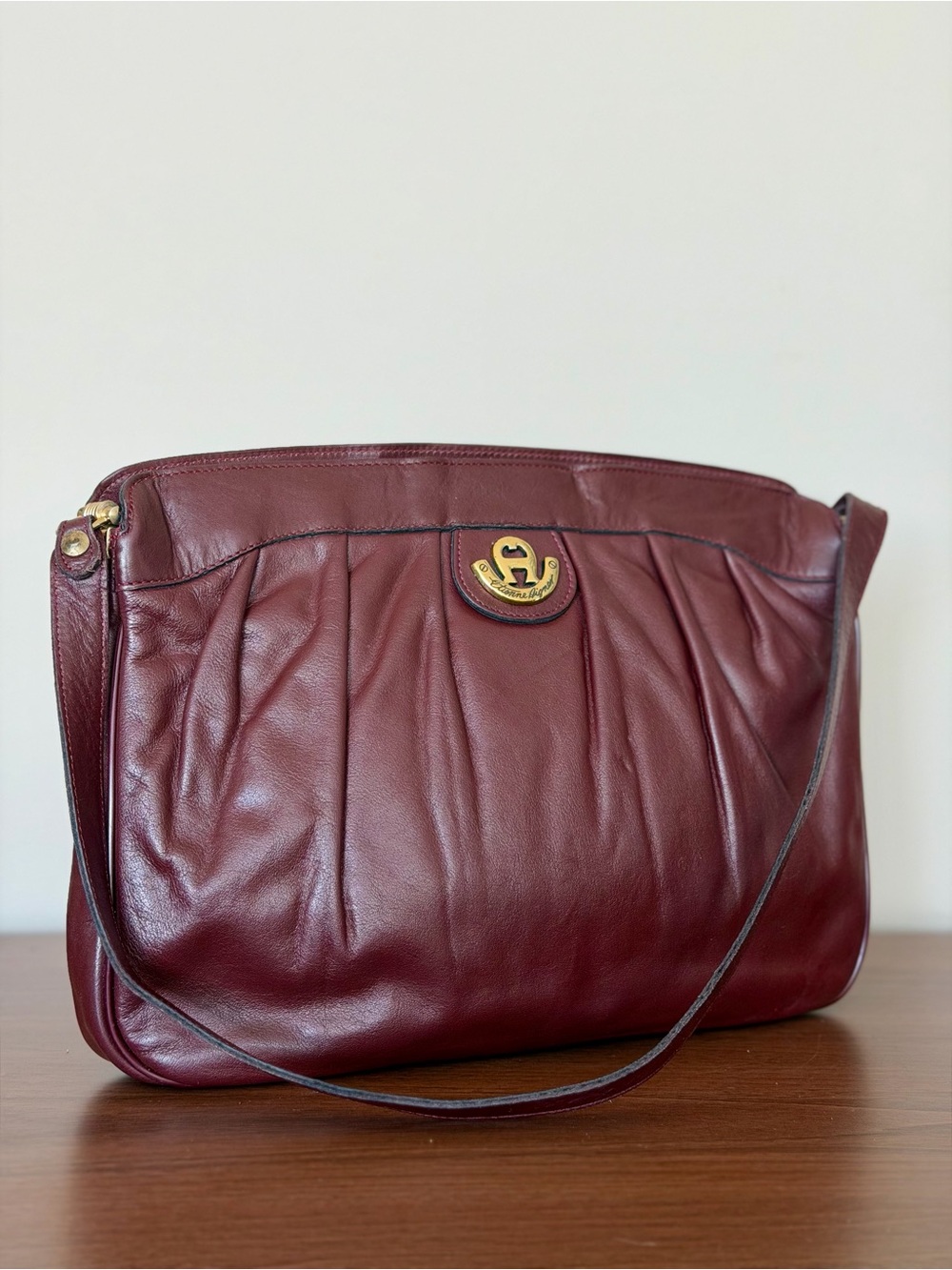 Vintage Etienne Aigner Burgundy Oxblood Leather Shoulder Bag